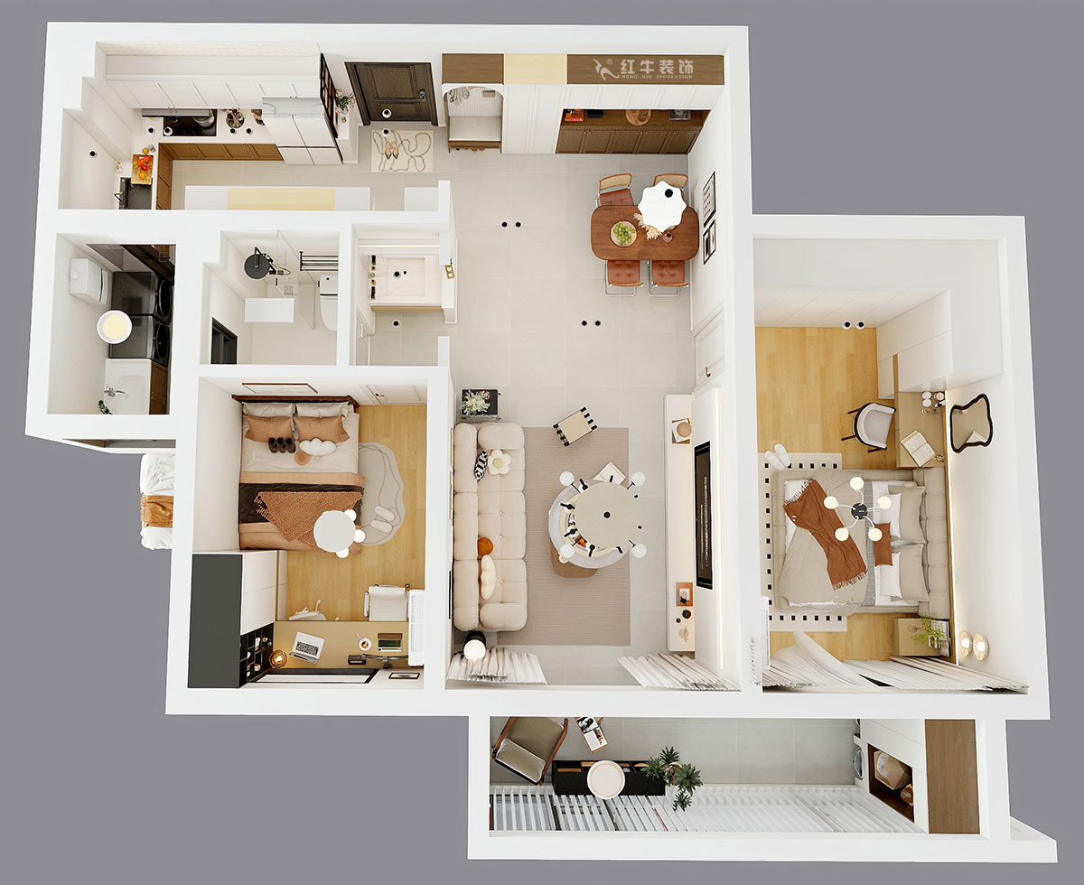 劉萍萍｜麒麟山莊27-502-103㎡-現代簡約風格｜2室2廳1衛｜老房裝修｜定制家｜全包14