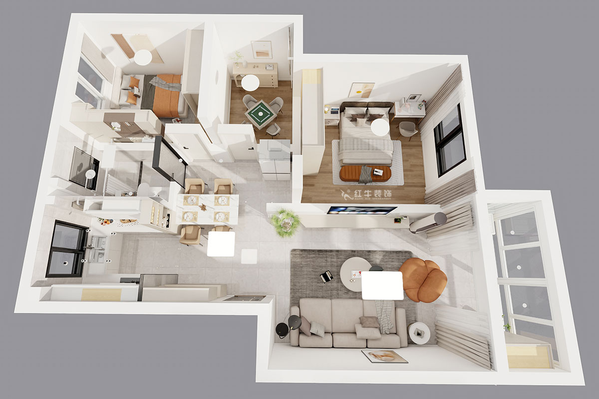 顧娟｜云華雅園19-5-109-90㎡-現代風格｜3室2廳1衛｜舊房裝修｜定制家｜全包13