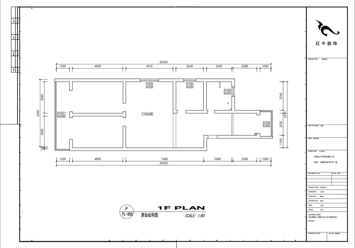 劉小勇｜桃葉渡13-402-125㎡-現代簡約風格｜3室2廳2衛｜老房裝修｜定制家｜全包15萬｜00_01原始結構圖