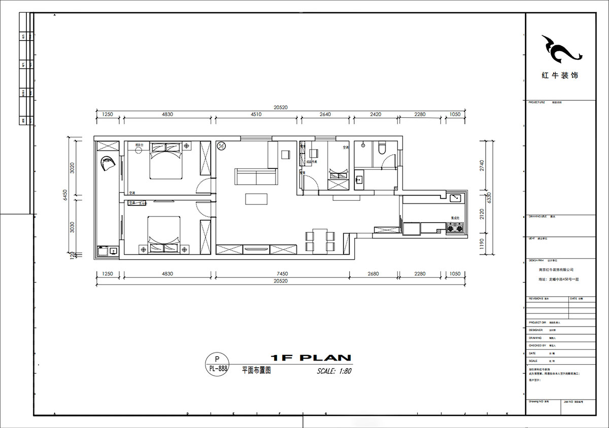 劉小勇｜桃葉渡13-402-125㎡-現代簡約風格｜3室2廳2衛｜老房裝修｜定制家｜全包15萬｜00_02平面布置圖