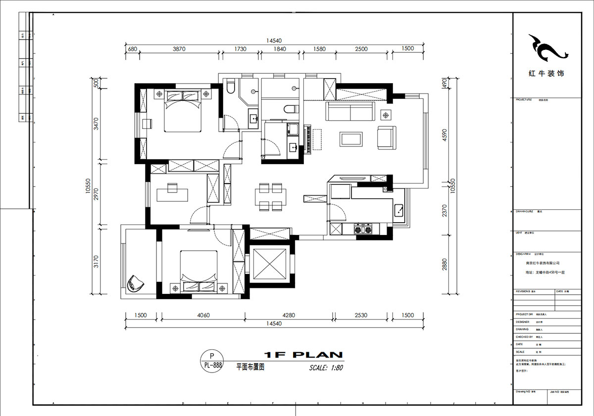 劉小勇｜柏悅瀾庭28-206-125㎡-現(xiàn)代簡(jiǎn)約風(fēng)格｜3室2廳2衛(wèi)｜老房裝修｜定制家｜全包17萬(wàn)｜00_02平面布置圖