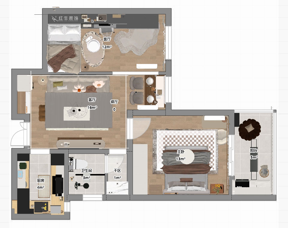 朱彥｜鳳翔新城6-3-310-65㎡-現代簡約風格｜2室2廳1衛｜老房改造｜定制家｜全包9
