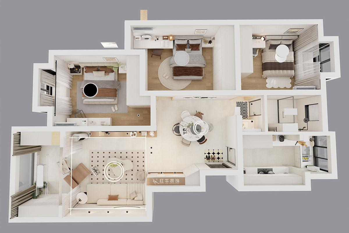 劉萍萍｜城開(kāi)怡家1-2-1004-113㎡-奶油風(fēng)格｜3室2廳1衛(wèi)｜老房裝修｜婚房裝修｜定制家｜全包14