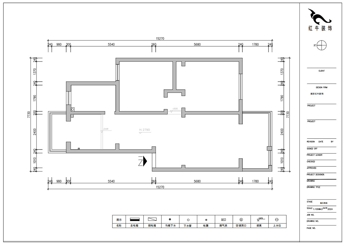 朱明琪｜美河園1-2-101-90㎡-現代風格｜2室1廳1衛｜老房改造｜定制家｜全包11萬｜00_01原始結構圖
