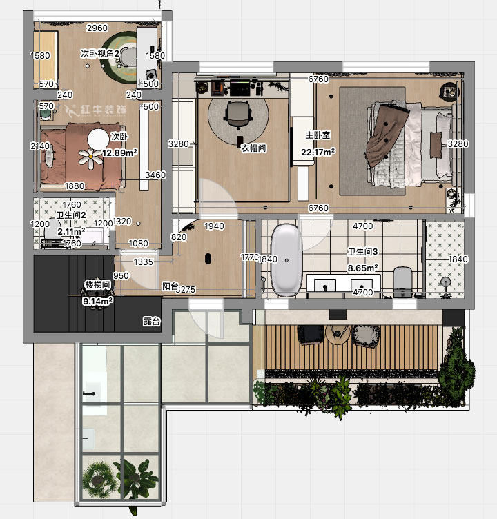 郭志成｜五礦瀾悅方山10-504-138㎡-現代風格｜復式｜3室2廳1廚3衛｜老房裝修｜定制家｜全包21