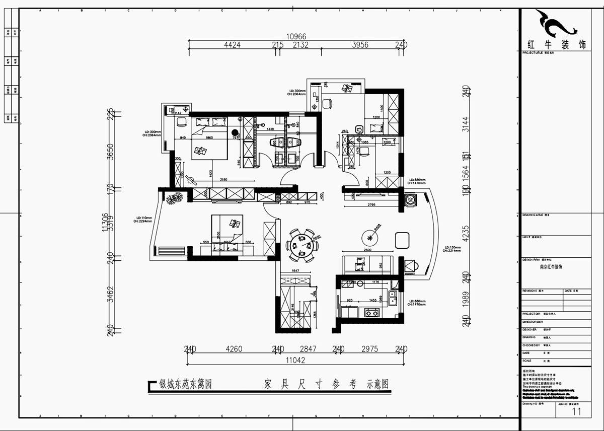 魏利利｜銀城東苑東籬園2幢103室-135㎡-簡約風格｜4室2廳2衛｜毛坯裝修｜定制家｜全包24萬｜00_03家具尺寸圖