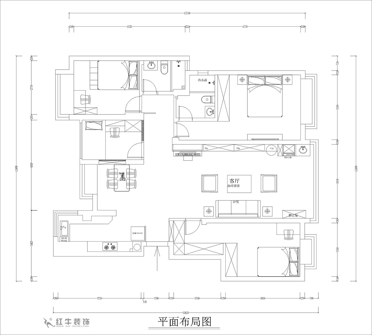 孟憲濤｜高科榮域8-2-303-133㎡-簡約中式風格｜4室2廳2衛(wèi)｜老房裝修｜定制家｜全包17