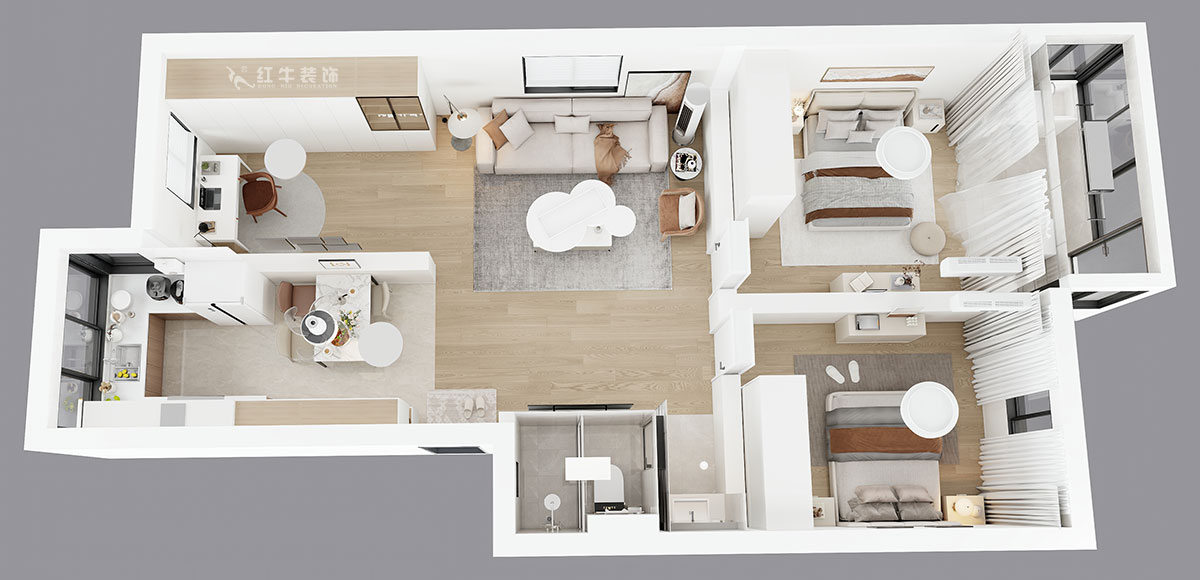 劉小勇｜復成里44-109-94㎡-現代簡約風格｜3室2廳1衛｜老房裝修｜定制家｜全包10