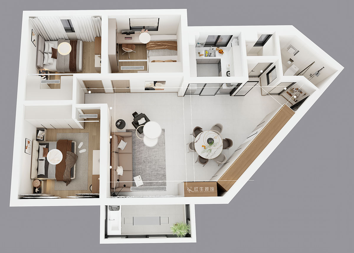 劉小勇｜五臺花園11-1706-124㎡-現代簡約風格｜3室2廳2衛(wèi)｜老房裝修｜定制家｜全包16