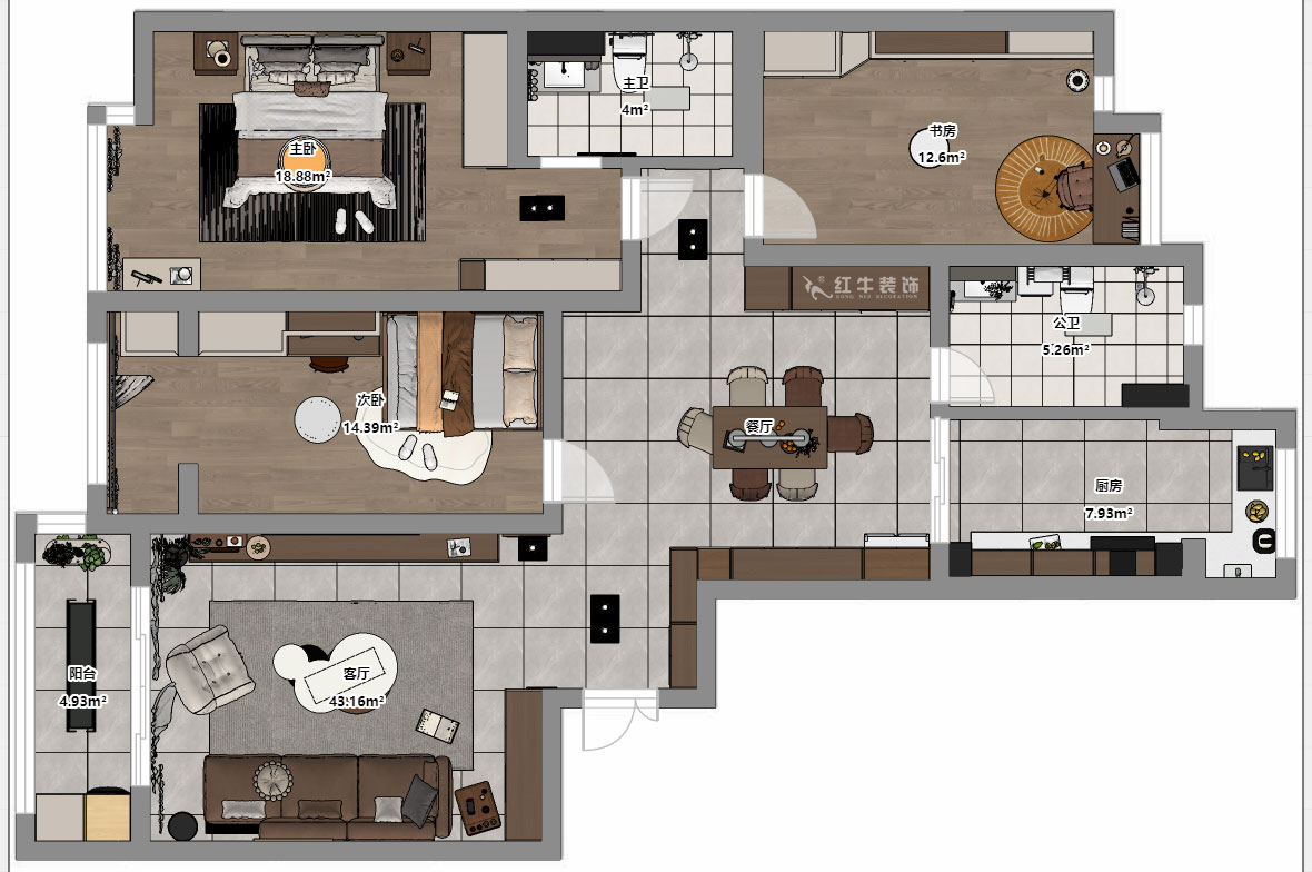 劉萍萍｜凱悅·天琴花園7-2-1304-153㎡-現代簡約風格｜3室2廳2衛｜老房裝修｜定制家｜全包17