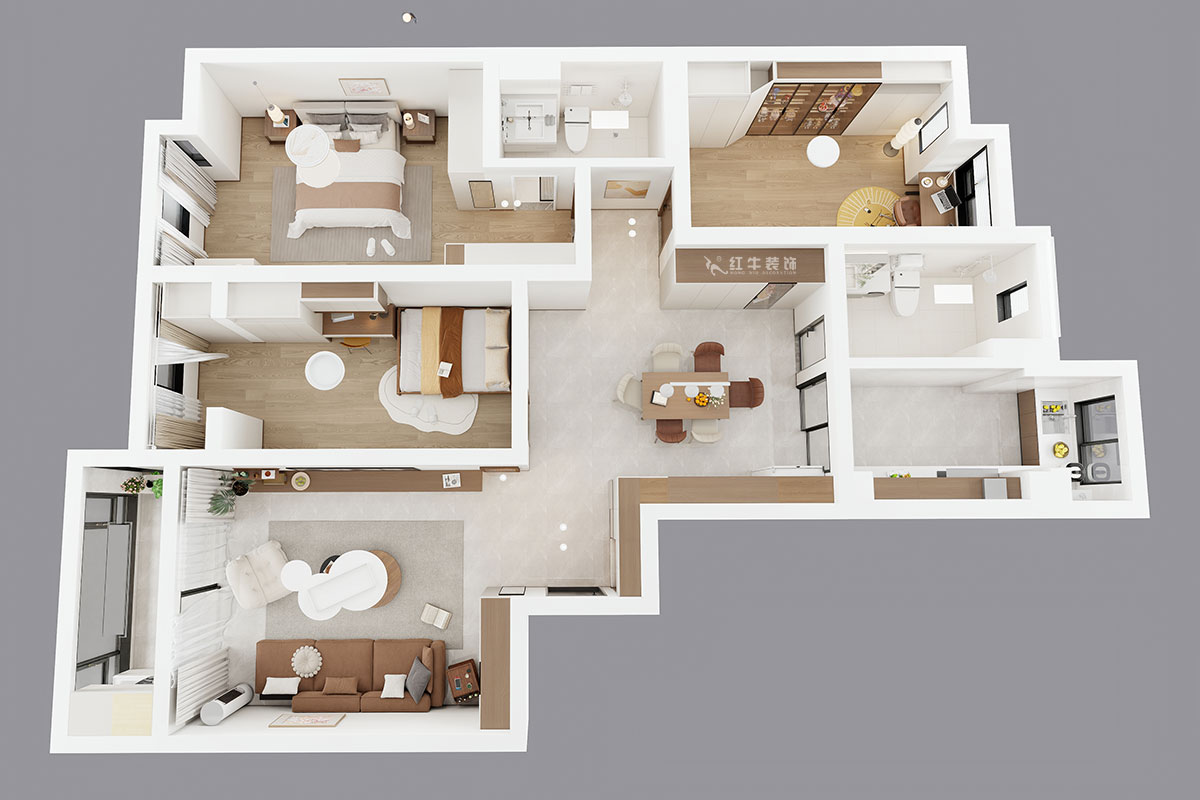 劉萍萍｜凱悅·天琴花園7-2-1304-153㎡-現代簡約風格｜3室2廳2衛｜老房裝修｜定制家｜全包17