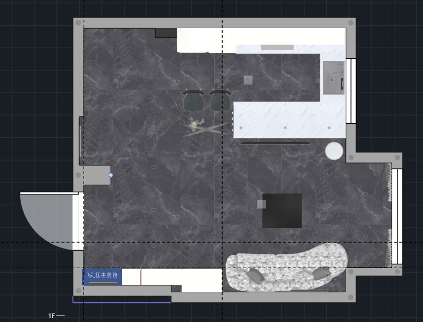 蔣琛｜圣淘沙花城6-1705-105㎡-現代簡約風格｜2室2廳1衛｜老房裝修｜定制家｜全包15萬｜00_05一層平面彩圖