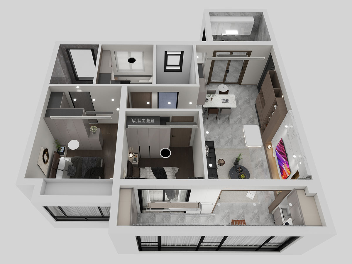 熊皓宇｜華發四季雅筑-120㎡-現代風格｜3室2廳2衛｜精裝修改造｜00_02鳥瞰圖