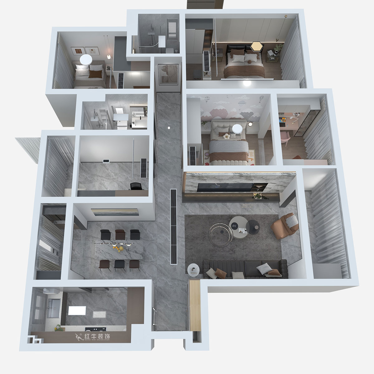 熊皓宇｜升龍?zhí)靺R-瓏悅-140㎡-現(xiàn)代輕奢風(fēng)格｜4室2廳2衛(wèi)｜老房裝修｜定制家｜全包19